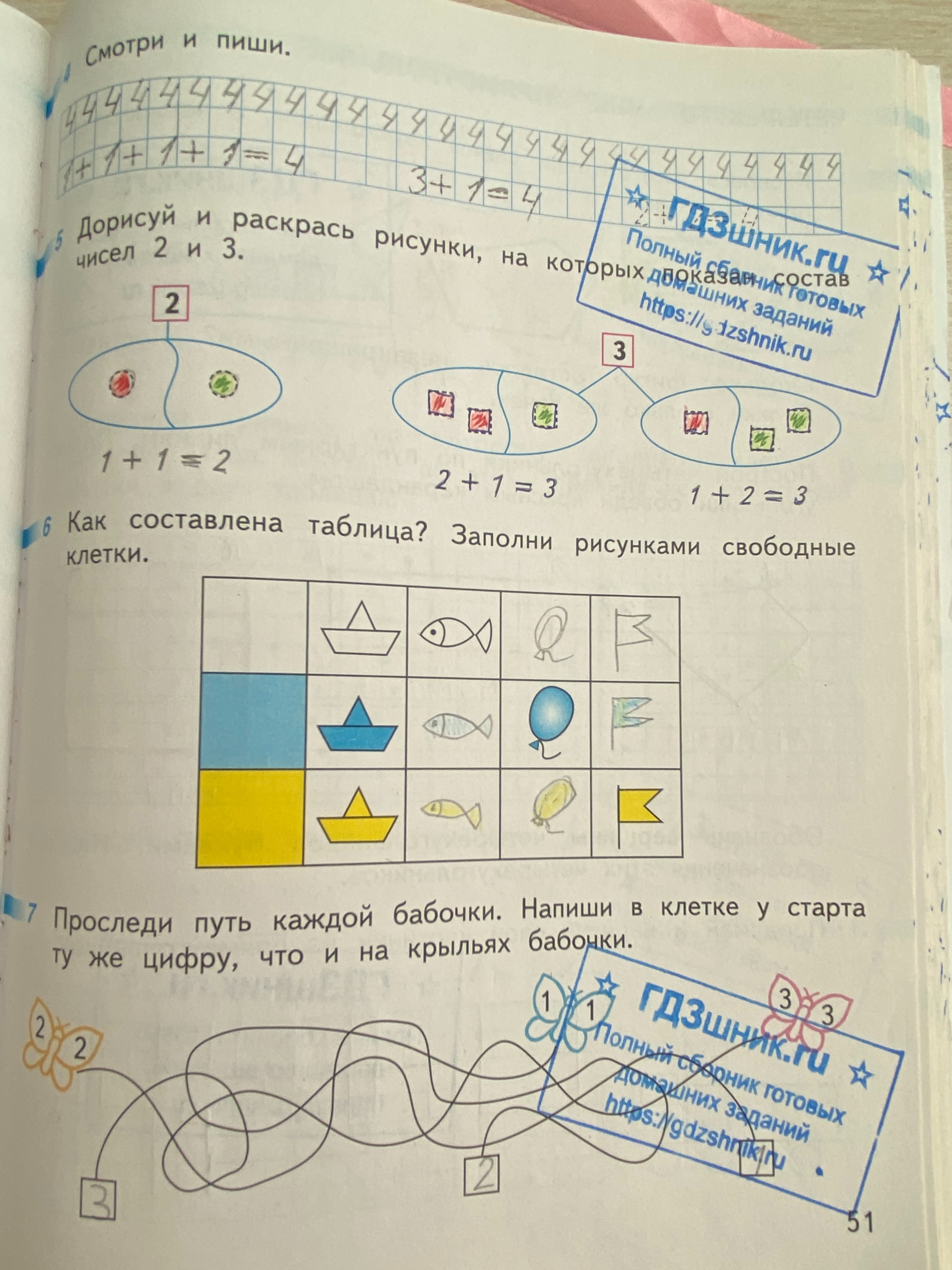 гдз рабочей тетради по математике 1 класс часть 1, 2 страница 51 Просвещение 'Перспектива' авторов Дорофеев Г.В.,Миракова Т.Н.,Бука Т.Б. от сервиса ГДЗшник.ru