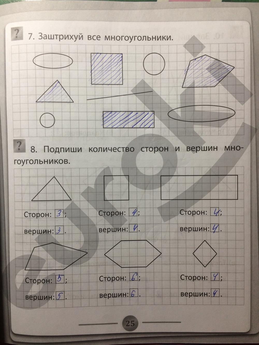 гдз 1 класс Тетрадь тренажёр   страница 25 Математика Губка Н.С.