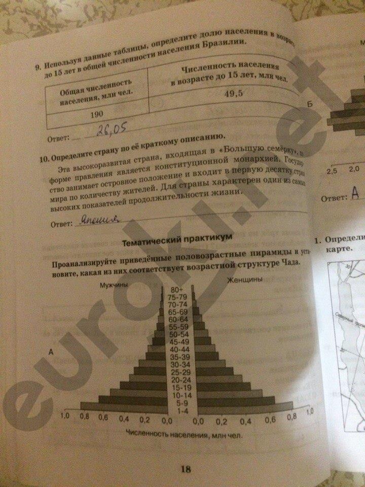 гдз 10 класс Рабочая тетрадь: часть 1, 2 страница 18 География Домогацких Е.М., Домогацких Е.Е.