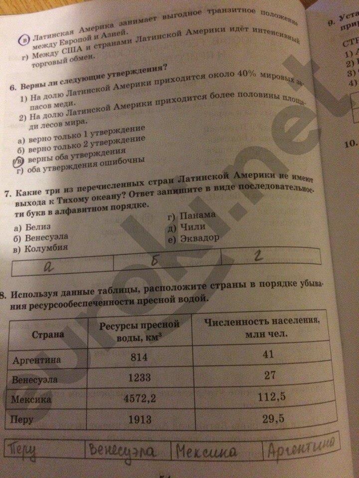 гдз 10 класс Рабочая тетрадь: часть 1, 2 страница 54 География Домогацких Е.М., Домогацких Е.Е.