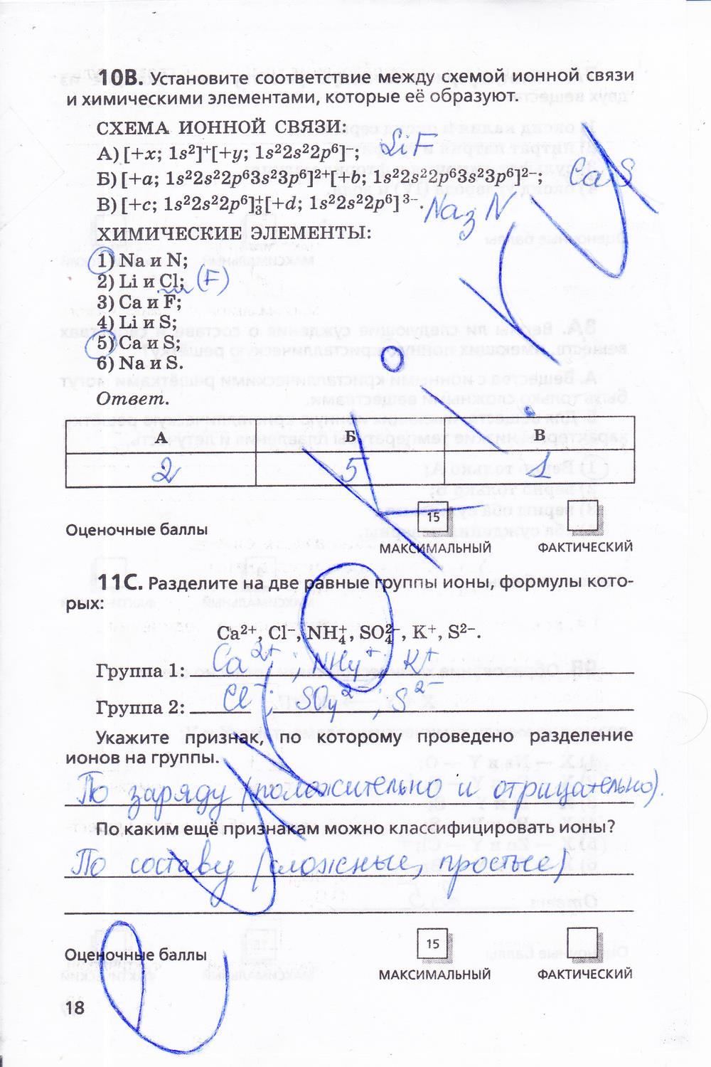 гдз 11 класс  Тетрадь для оценки качества знаний   задание 18 Химия Габриелян О.С., Купцова А.В.
