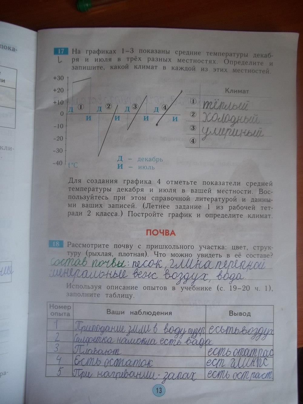 гдз 3 класс Рабочая тетрадь страница 13 Окружающий мир Дмитриева Н.Я., Казаков А.Н.