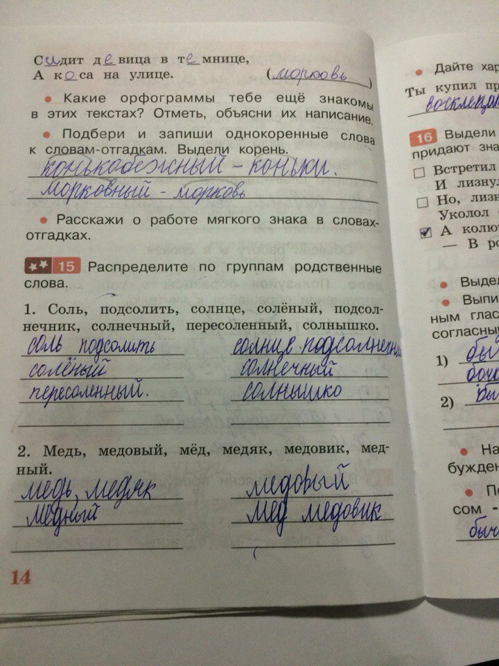 гдз 4 класс Рабочая тетрадь: часть 1 страница 14 Русский язык Песняева Н.А., Анащенкова С.В.