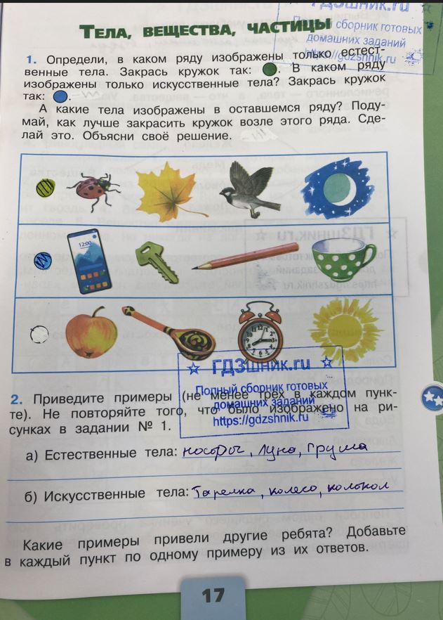 гдз 3 класс Рабочая тетрадь по окружающему миру 1,2 части Просвещение ФГОС Школа России  страница 17 Плешаков А.А.