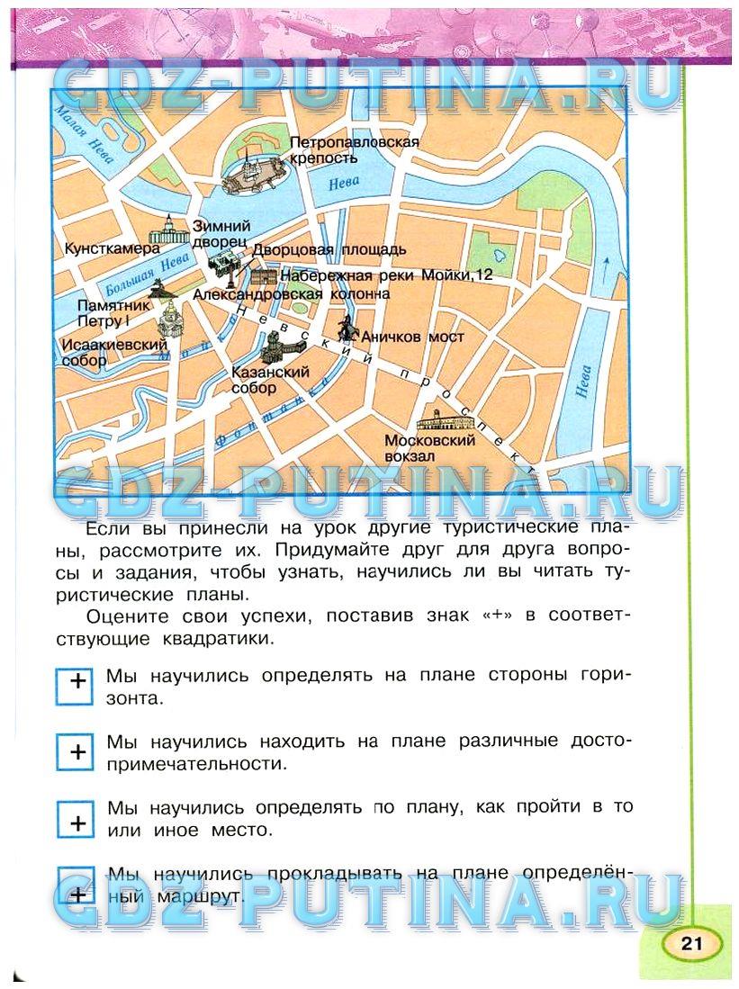 гдз 3 класс Рабочая тетрадь: часть 1, 2 страница 21 Окружающий мир Плешаков А.А., Новицкая М.Ю.