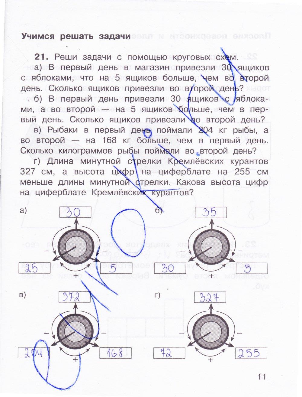 гдз 3 класс Тетрадь для самостоятельной работы: часть 1, 2 страница 11 Математика Захарова О.А., Юдина Е.П.