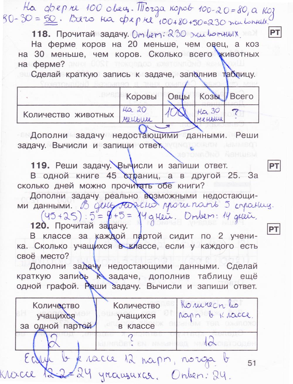гдз 3 класс Тетрадь для самостоятельной работы: часть 1, 2 страница 51 Математика Захарова О.А., Юдина Е.П.