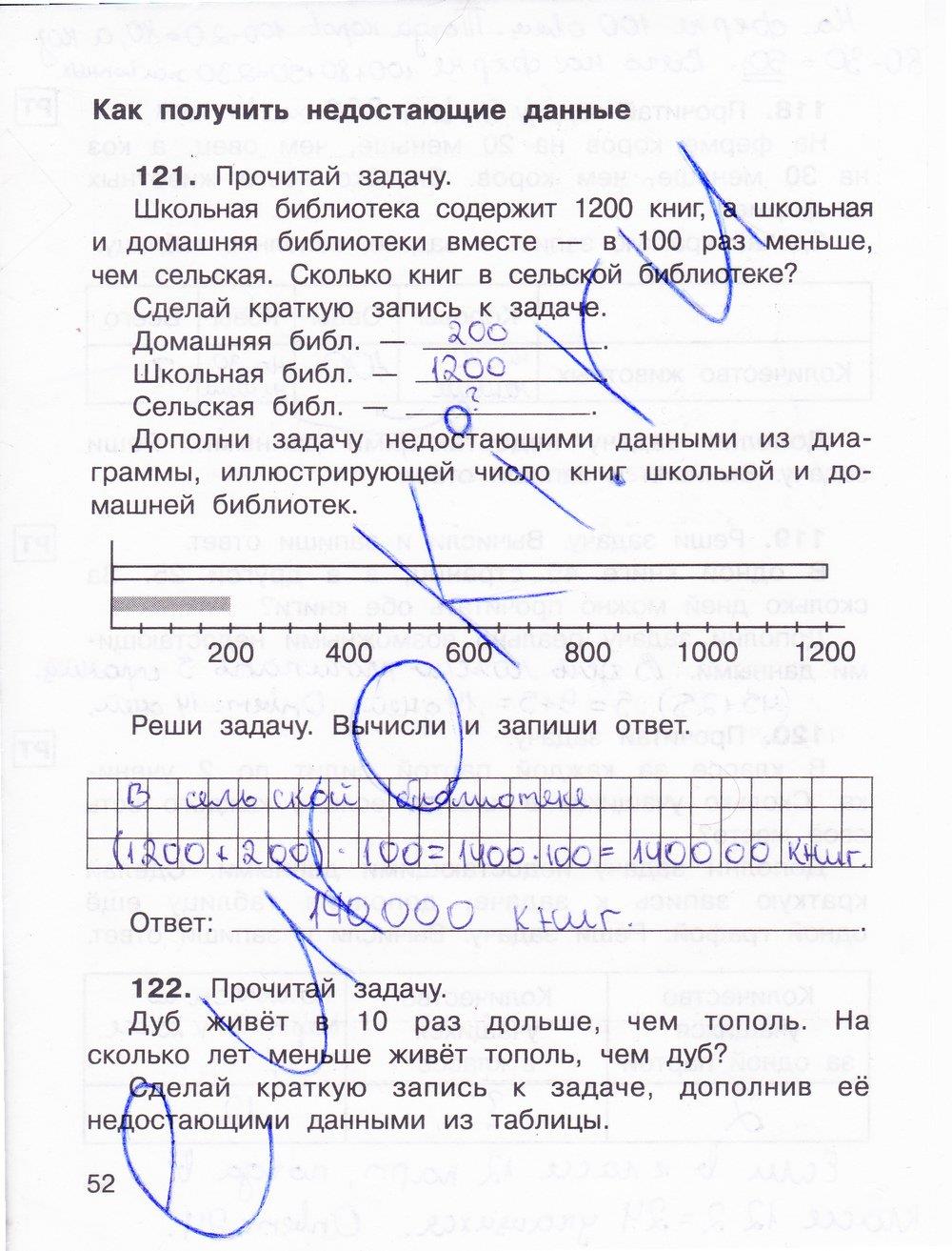 гдз 3 класс Тетрадь для самостоятельной работы: часть 1, 2 страница 52 Математика Захарова О.А., Юдина Е.П.