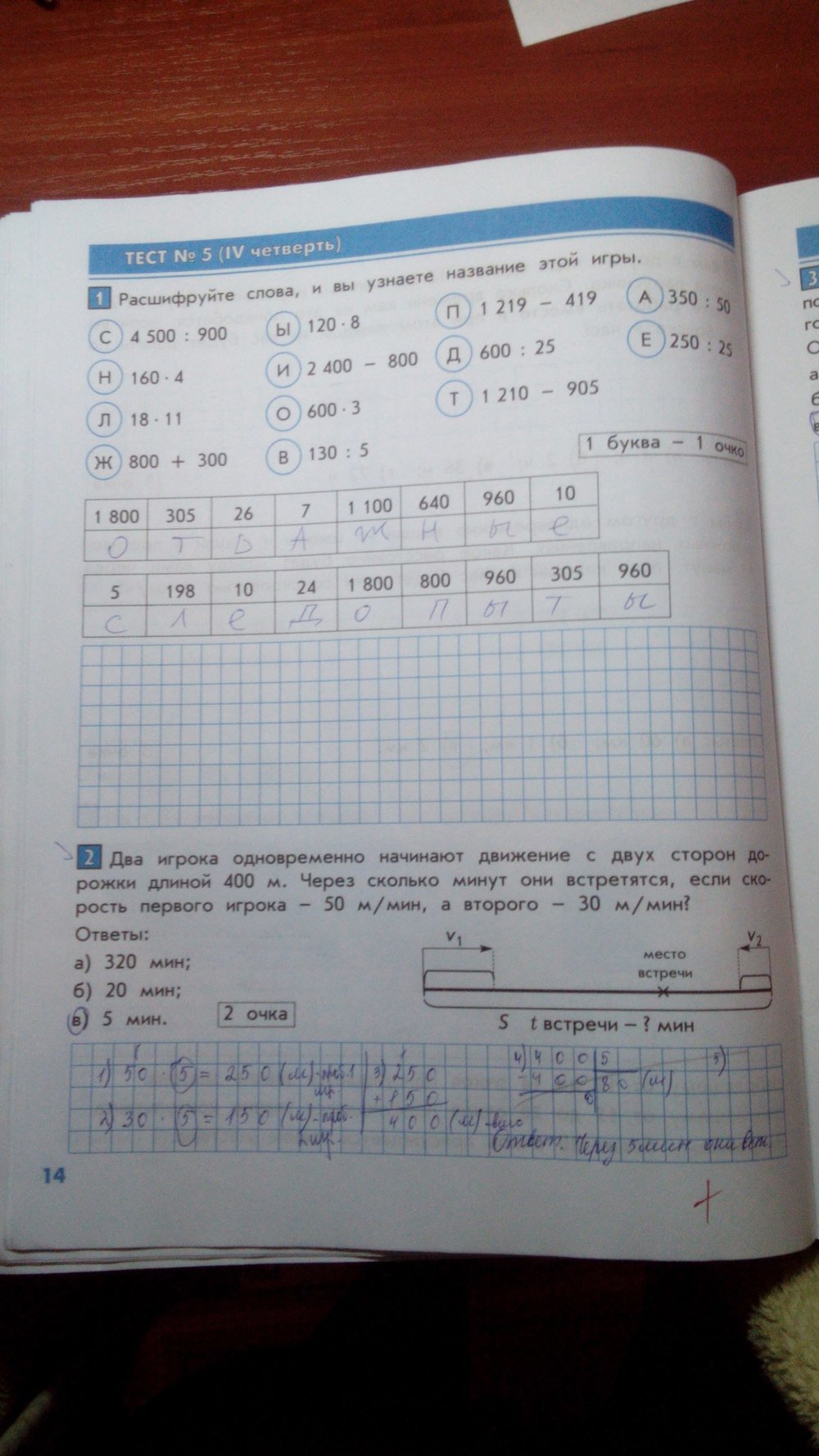 гдз 4 класс Тесты и контрольные работы страница 14 Математика Козлова С.А., Рубин А.Г.
