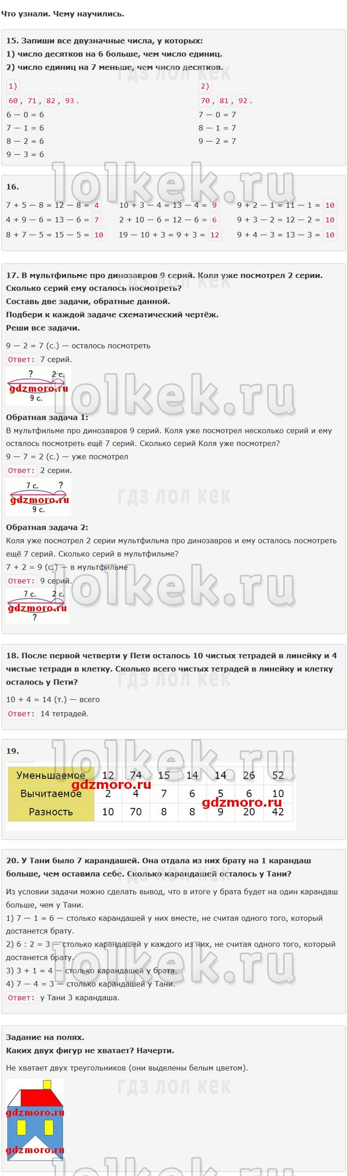 гдз 4 класс Учебник: часть 1, 2 страница 54 Математика Моро М.И., Бантова М.А.