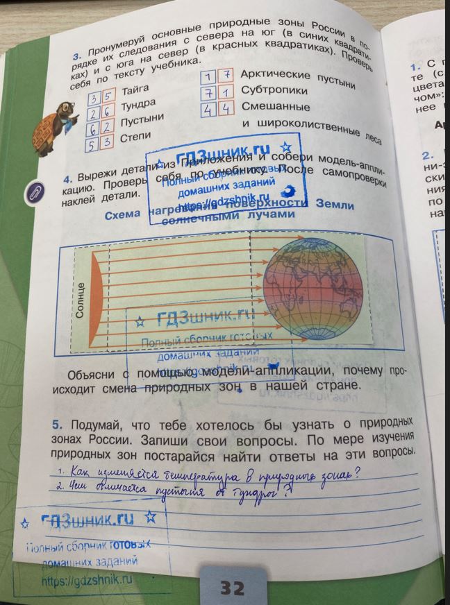 гдз 4 класс Рабочая тетрадь по окружающему миру 1,2 части Просвещение ФГОС Школа России  страница 32 Плешаков А.А., Крючкова Е.А.