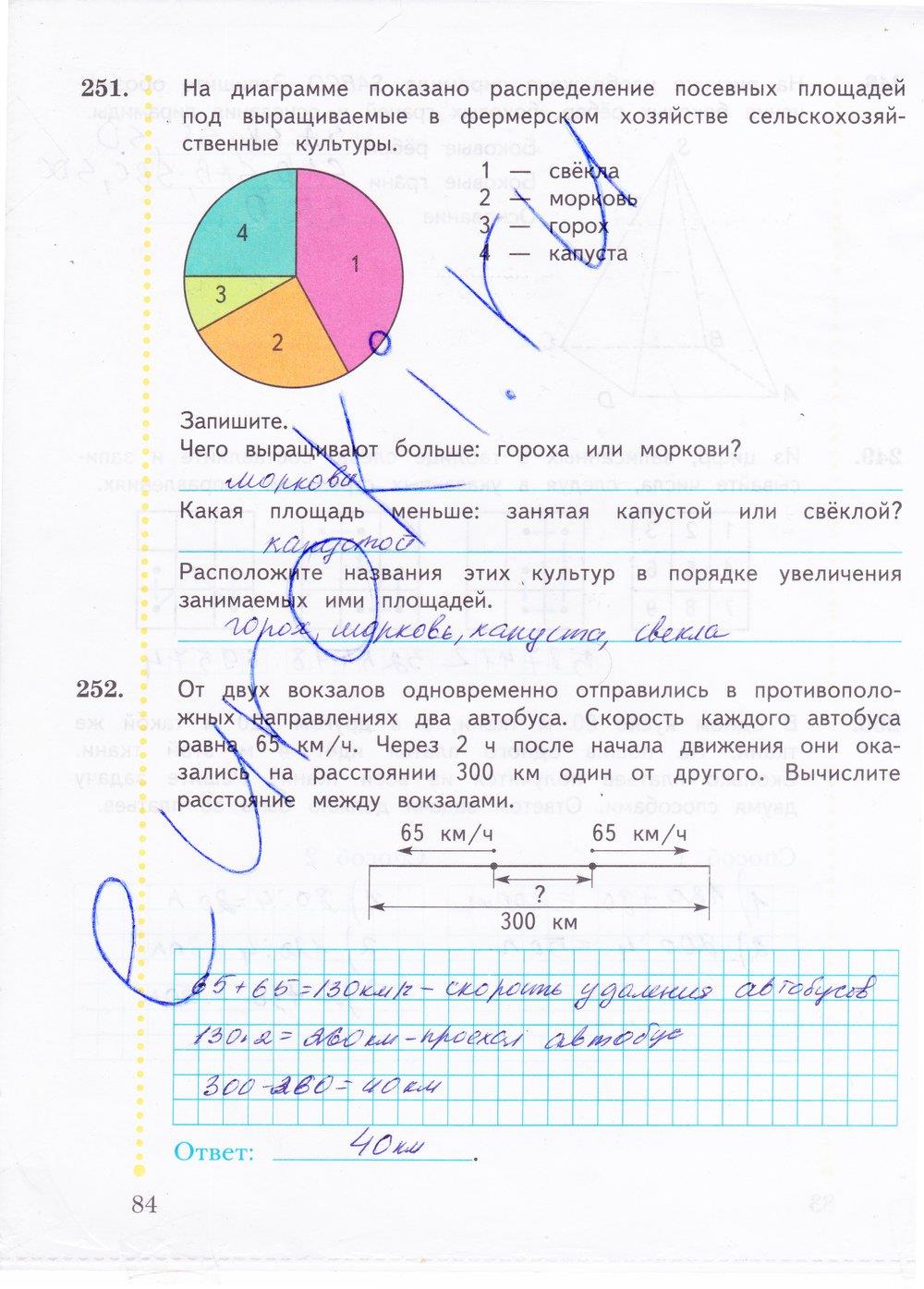 гдз 4 класс Рабочая тетрадь: часть 1, 2 страница 84 Математика Рудницкая В.Н., Юдачева Т.В.
