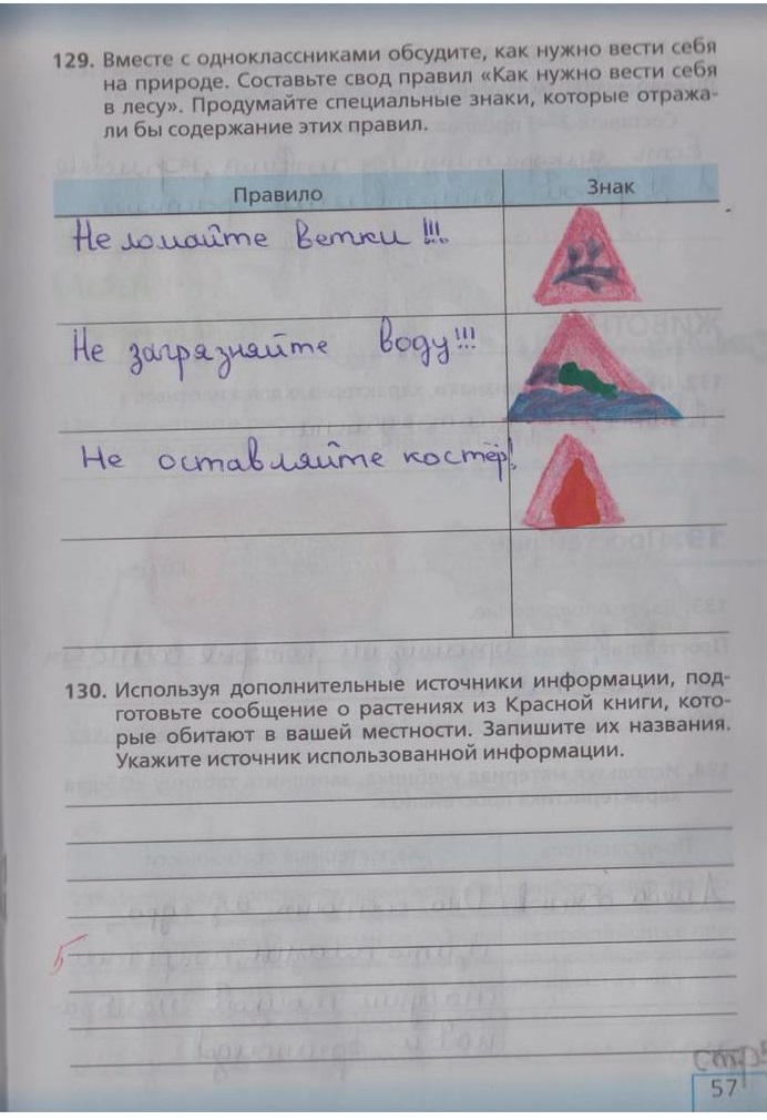 гдз 5  класс Рабочая тетрадь страница 57 Биология Сонин Н.И.