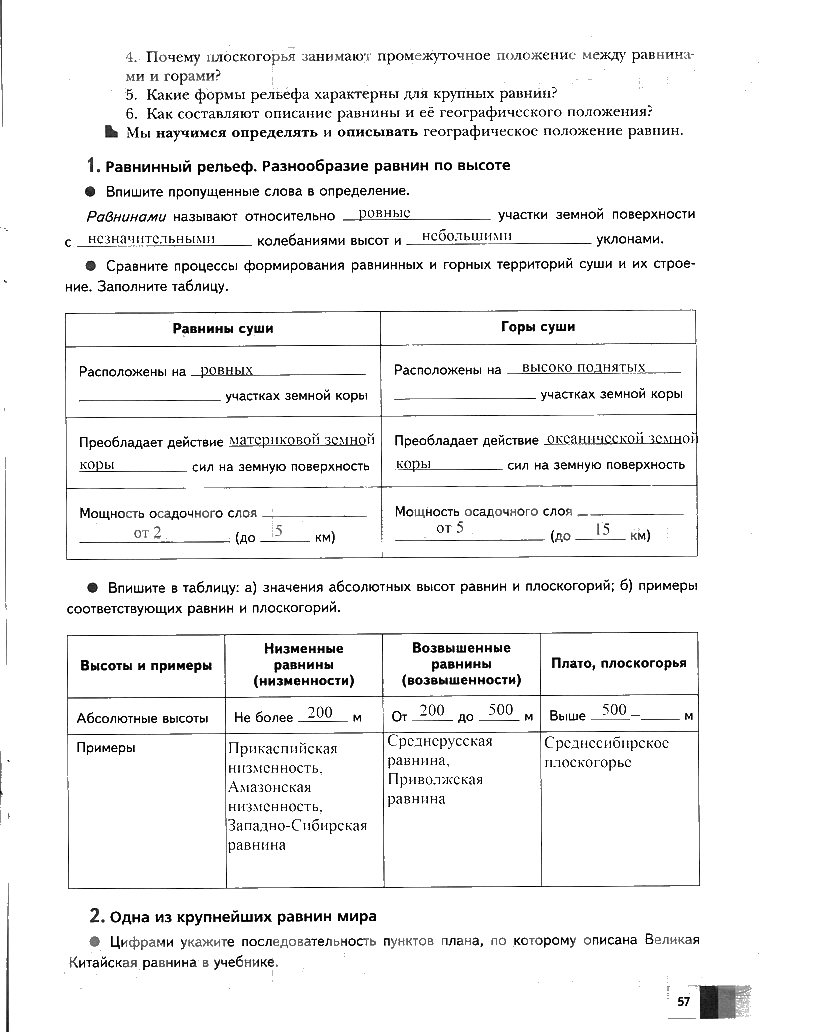 гдз 6 класс Рабочая тетрадь География страница 57 География Летягин А.А.