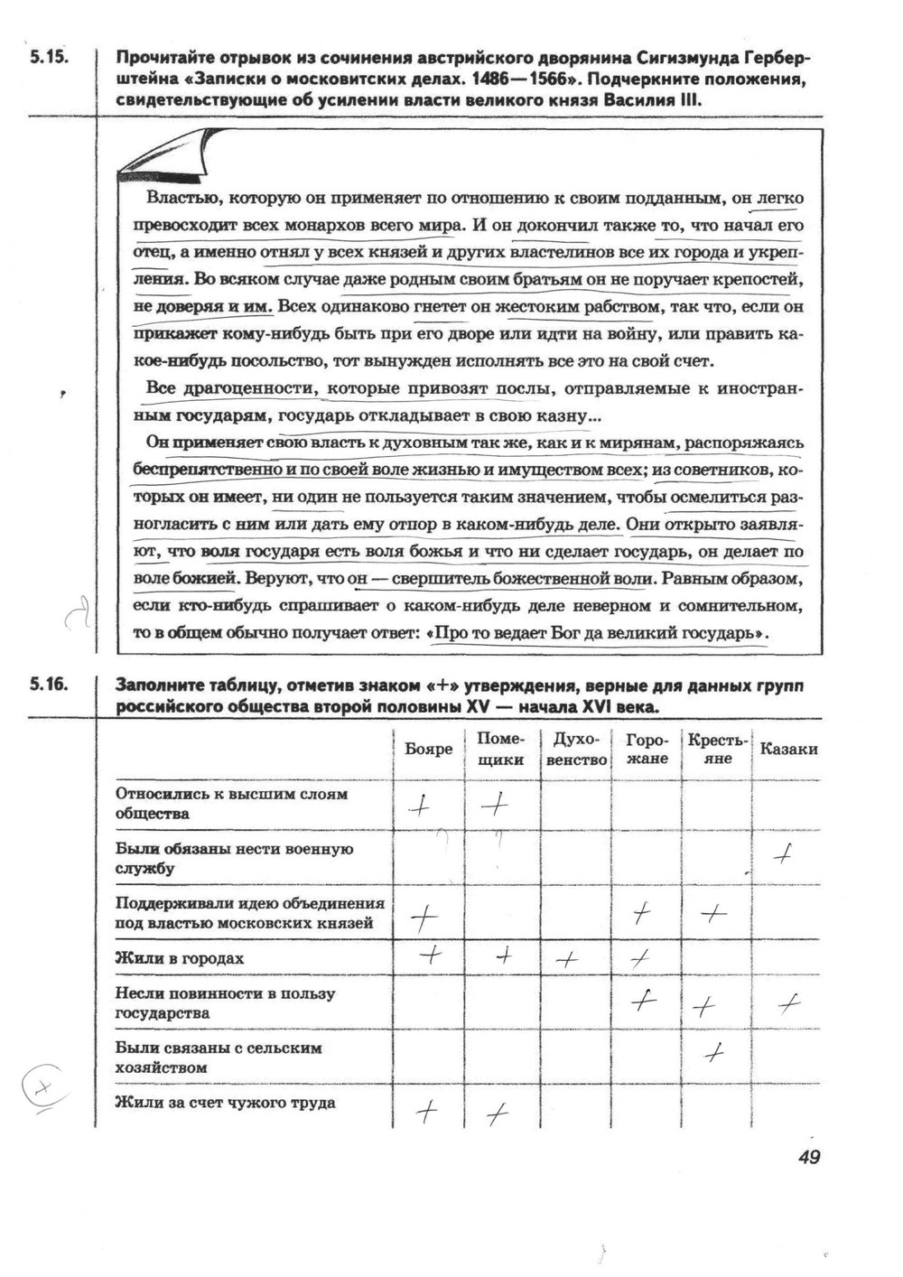 гдз 6 класс Рабочая тетрадь(История России) страница 49 История Тырин С.В., Симонова Е.В., Хартулари Г.С.