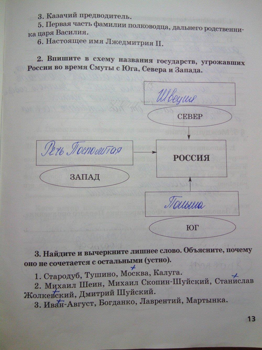гдз 7 класс Рабочая тетрадь(История России) страница 13 История Кочегаров К.А. к учебнику Пчелова Е.В.