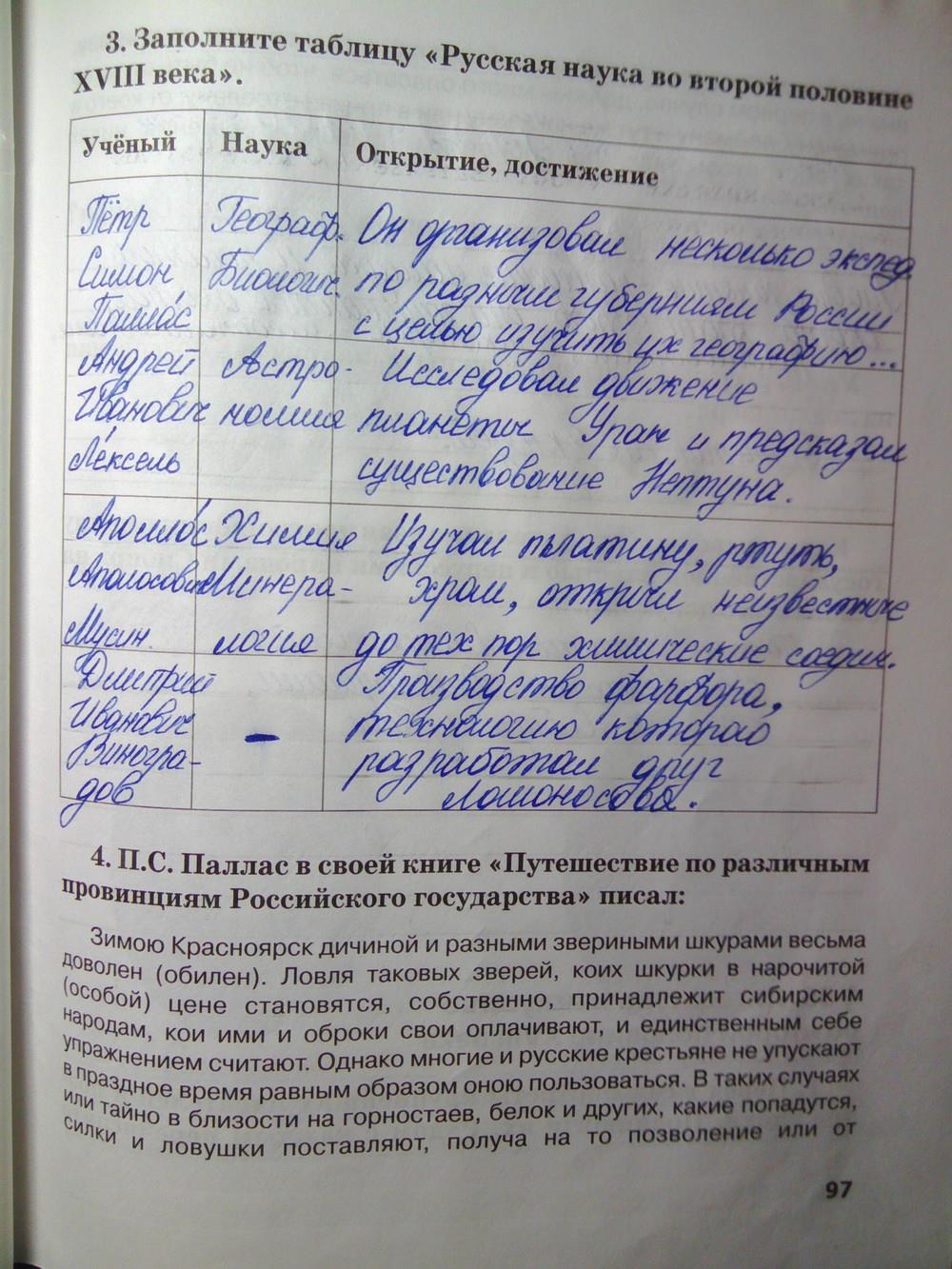 гдз 7 класс Рабочая тетрадь(История России) страница 97 История Кочегаров К.А. к учебнику Пчелова Е.В.