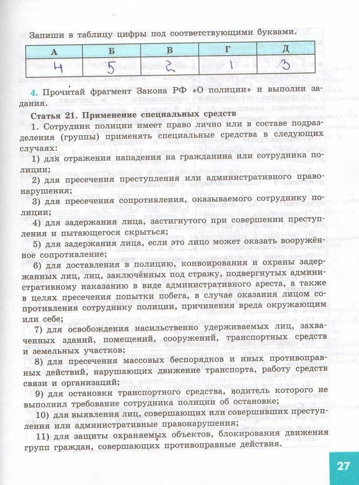 гдз 7  класс Рабочая тетрадь страница 27 Обществознание Котова О.А., Лискова Т.Е.