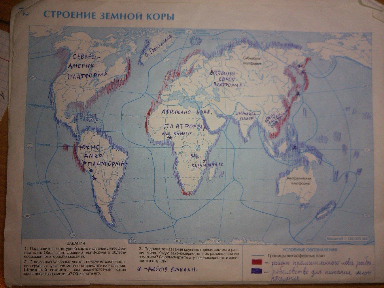 гдз 7 класс Контурные карты  страница 2 География Курбский Н.М.
