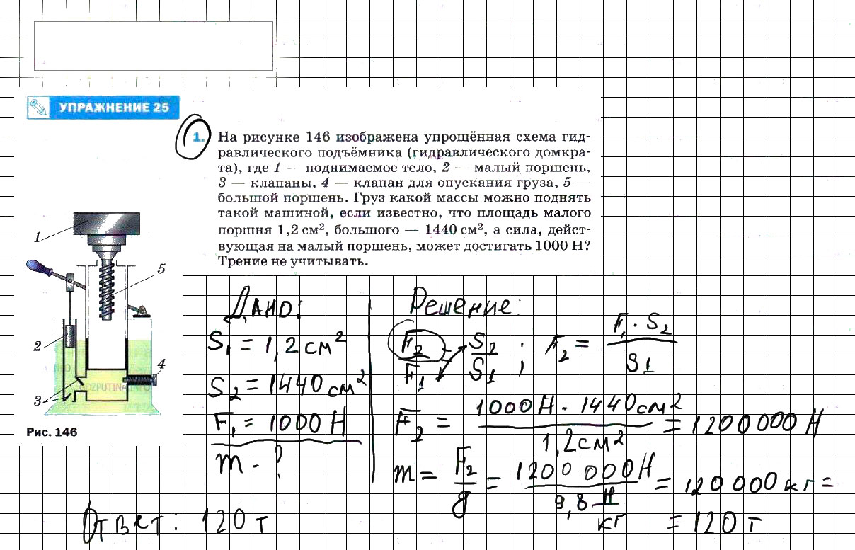 гдз 7 класс Учебник упражение 25, задание 2 Физика А. В. Пёрышкин, Е. М. Гутник,
