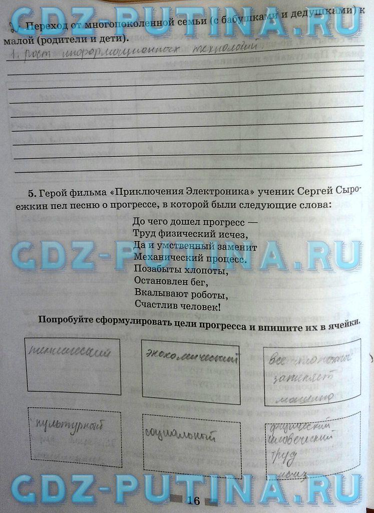 гдз 8  класс Рабочая тетрадь страница 16 Обществознание Митькин А.С. к учебнику Боголюбова Л.Н., Ивановой Л.Ф.
