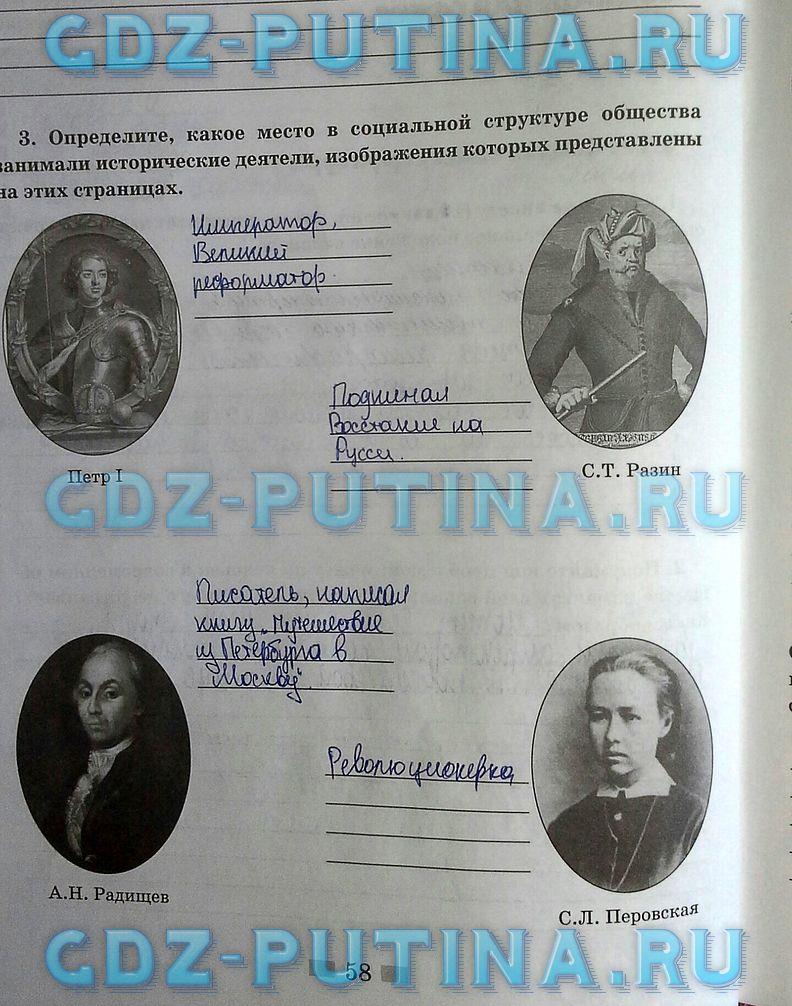 гдз 8  класс Рабочая тетрадь страница 58 Обществознание Митькин А.С. к учебнику Боголюбова Л.Н., Ивановой Л.Ф.