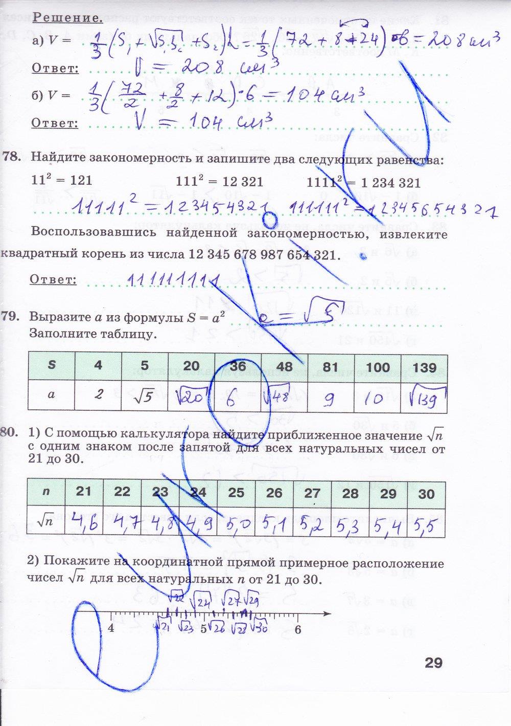 гдз 8 класс Рабочая тетрадь: часть 1, 2 страница 29 Алгебра Минаева С.С., Рослова Л.О.