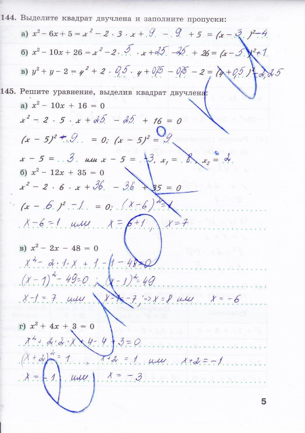 гдз 8 класс Рабочая тетрадь часть: 2 страница 5 Алгебра Минаева С.С., Рослова Л.О.