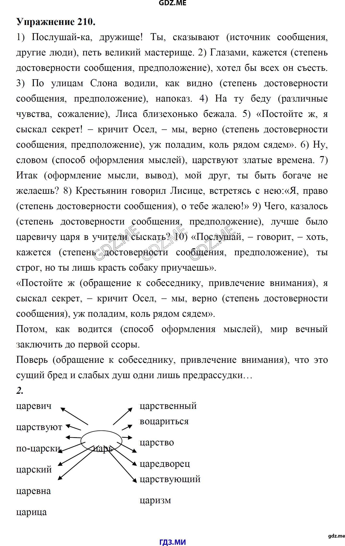 гдз 8 класс Учебник    задание 210 Русский язык М.М. Разумовская, C.И. Львова, В.И. Капинос, В.В. Львов, А.А. Ерманок,