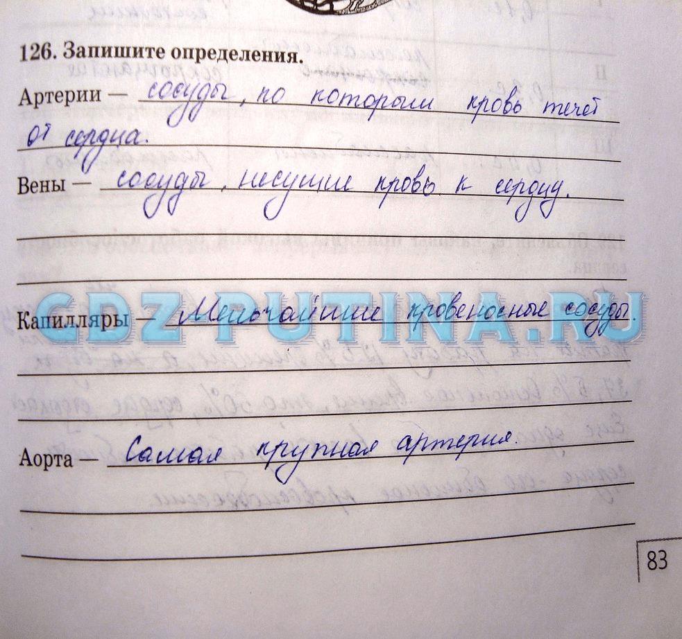гдз 8 класс Рабочая тетрадь   задание 126 Биология Сонин Н.И., Агафонова И.Б.